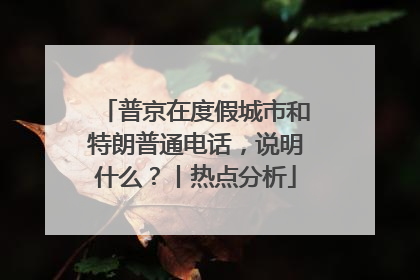 普京在度假城市和特朗普通电话，说明什么？丨热点分析