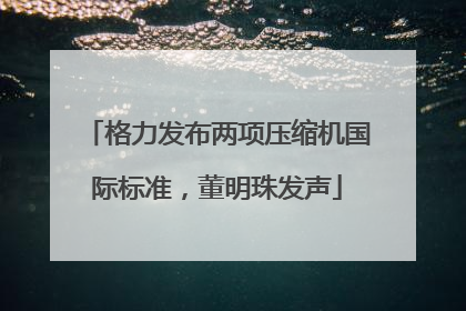 格力发布两项压缩机国际标准，董明珠发声