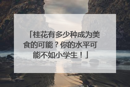 桂花有多少种成为美食的可能？你的水平可能不如小学生！