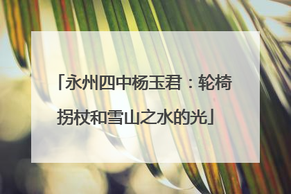 永州四中杨玉君：轮椅拐杖和雪山之水的光