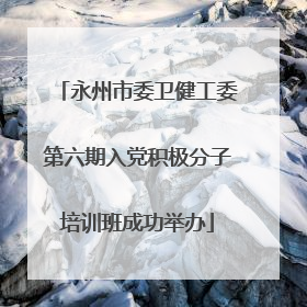 永州市委卫健工委第六期入党积极分子培训班成功举办