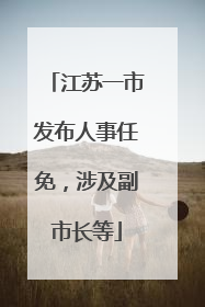 江苏一市发布人事任免，涉及副市长等