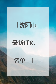 沈阳市最新任免名单！