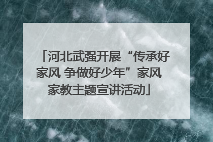 河北武强开展“传承好家风 争做好少年”家风家教主题宣讲活动