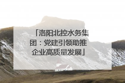 洛阳北控水务集团：党建引领助推企业高质量发展