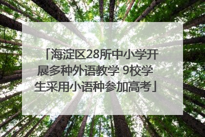 海淀区28所中小学开展多种外语教学 9校学生采用小语种参加高考