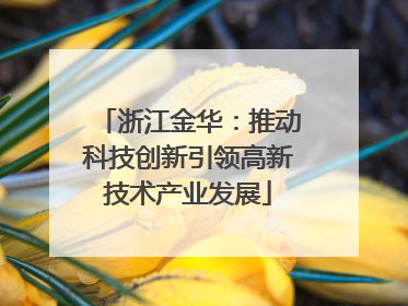 浙江金华：推动科技创新引领高新技术产业发展
