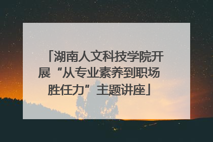 湖南人文科技学院开展“从专业素养到职场胜任力”主题讲座