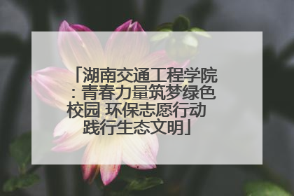 湖南交通工程学院：青春力量筑梦绿色校园 环保志愿行动践行生态文明