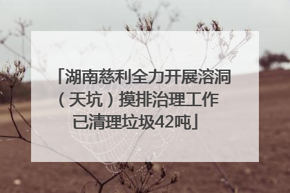 湖南慈利全力开展溶洞（天坑）摸排治理工作 已清理垃圾42吨