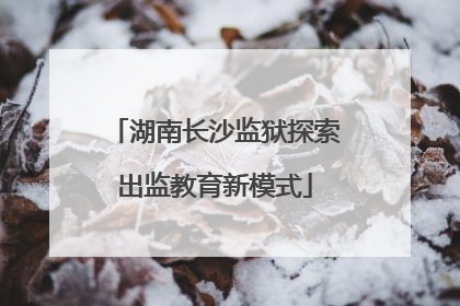 湖南长沙监狱探索出监教育新模式