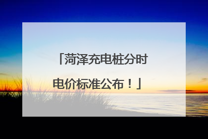 菏泽充电桩分时电价标准公布！