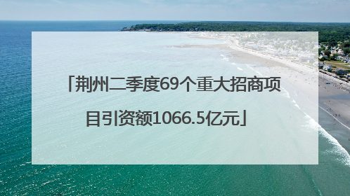 荆州二季度69个重大招商项目引资额1066.5亿元