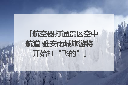 航空器打通景区空中航道 雅安雨城旅游将开始打“飞的”