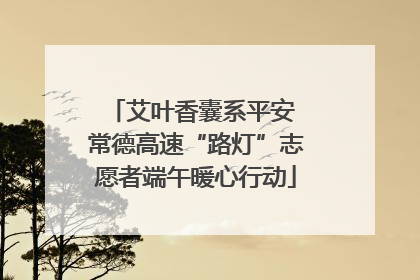 艾叶香囊系平安 常德高速“路灯”志愿者端午暖心行动