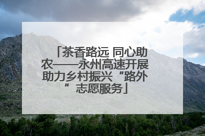 茶香路远 同心助农——永州高速开展助力乡村振兴“路外”志愿服务