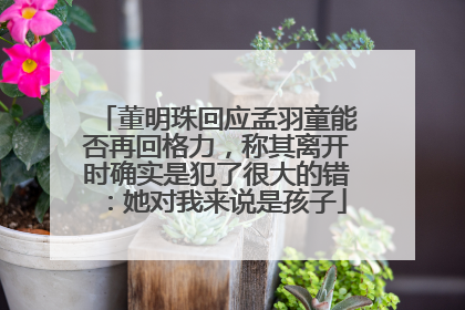 董明珠回应孟羽童能否再回格力，称其离开时确实是犯了很大的错：她对我来说是孩子