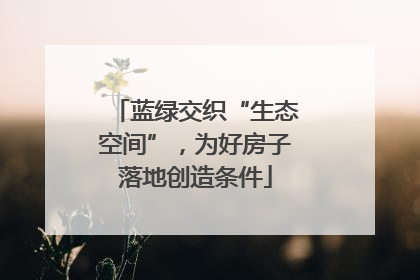 蓝绿交织“生态空间”，为好房子落地创造条件
