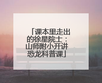 课本里走出的徐星院士：山师附小开讲恐龙科普课