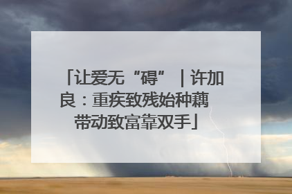 让爱无“碍”｜许加良：重疾致残始种藕 带动致富靠双手