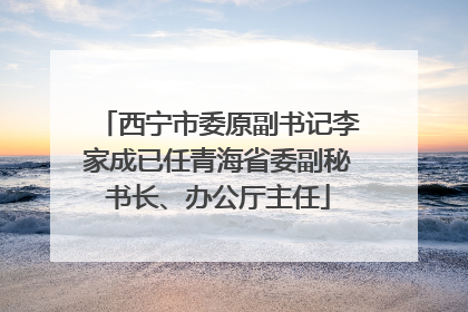 西宁市委原副书记李家成已任青海省委副秘书长、办公厅主任
