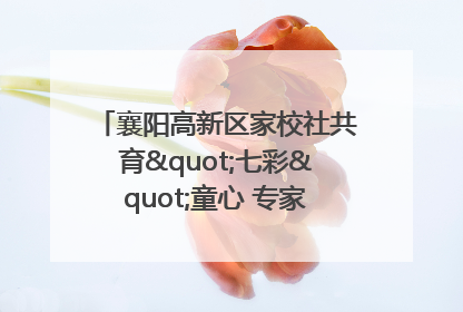 襄阳高新区家校社共育"七彩"童心 专家团支招智慧育儿