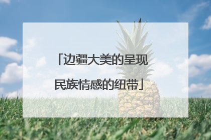 边疆大美的呈现 民族情感的纽带