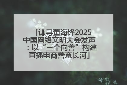 谦寻董海锋2025中国网络文明大会发声：以“三个向善”构建直播电商善意长河