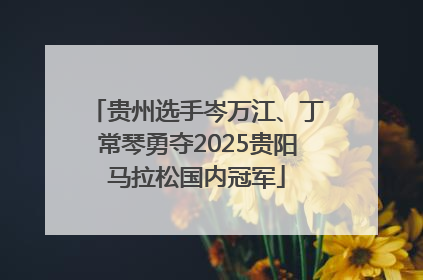 贵州选手岑万江、丁常琴勇夺2025贵阳马拉松国内冠军