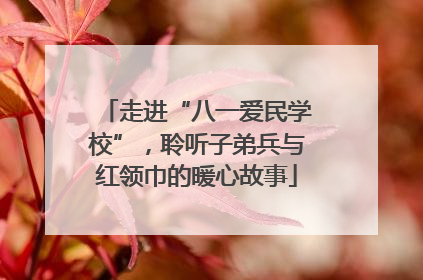 走进“八一爱民学校”，聆听子弟兵与红领巾的暖心故事