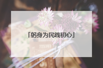 躬身为民践初心