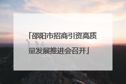 邵阳市招商引资高质量发展推进会召开