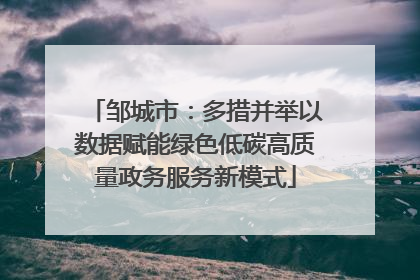 邹城市：多措并举以数据赋能绿色低碳高质量政务服务新模式