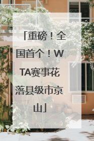 重磅！全国首个！WTA赛事花落县级市京山