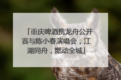 重庆啤酒携龙舟公开赛与陈小春演唱会，江湖同舟，燃动全城