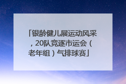 银龄健儿展运动风采，20队竞逐市运会（老年组）气排球赛