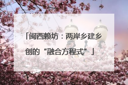 闽西赖坊：两岸乡建乡创的“融合方程式”