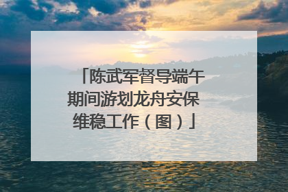 陈武军督导端午期间游划龙舟安保维稳工作（图）