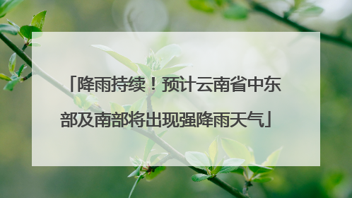 降雨持续！预计云南省中东部及南部将出现强降雨天气
