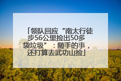 领队回应“南太行徒步56公里捡出50多袋垃圾”：随手的事，还打算去武功山捡