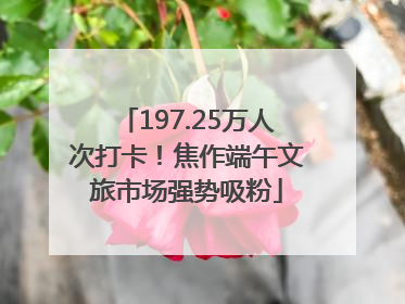 197.25万人次打卡！焦作端午文旅市场强势吸粉