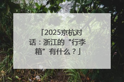 2025京杭对话：浙江的“行李箱”有什么？