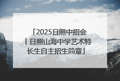 2025日照中招会丨日照山海中学艺术特长生自主招生简章
