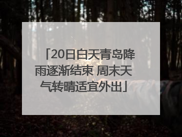 20日白天青岛降雨逐渐结束 周末天气转晴适宜外出