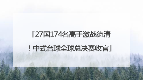 27国174名高手激战德清！中式台球全球总决赛收官