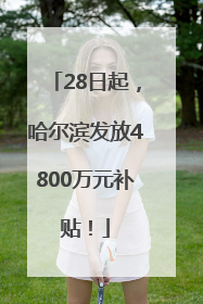 28日起，哈尔滨发放4800万元补贴！