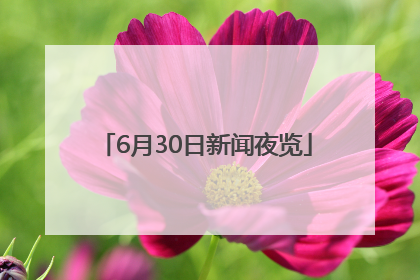 6月30日新闻夜览