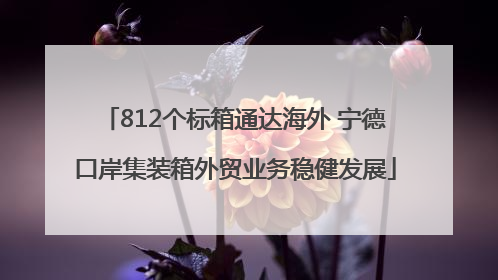 812个标箱通达海外 宁德口岸集装箱外贸业务稳健发展