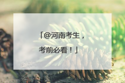 @河南考生，考前必看！