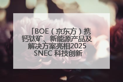 BOE（京东方）携钙钛矿、新能源产品及解决方案亮相2025 SNEC 科技创新赋能行业绿色发展